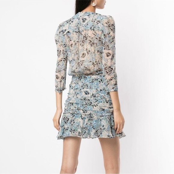Veronica Beard Maggie Floral Silk Mini Dress Size 0 - Picture 2 of 10